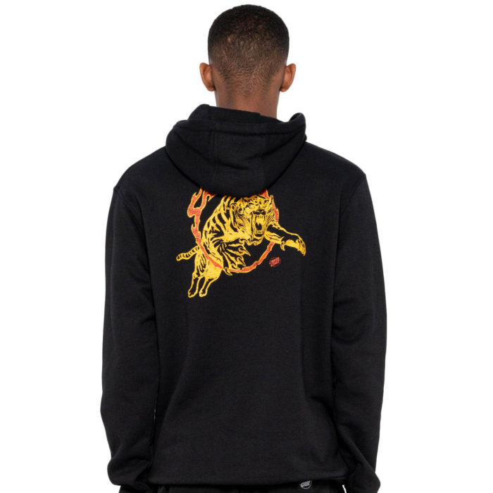 Santa Cruz Felpa Salba Tiger Club Hood Black - immagine 2