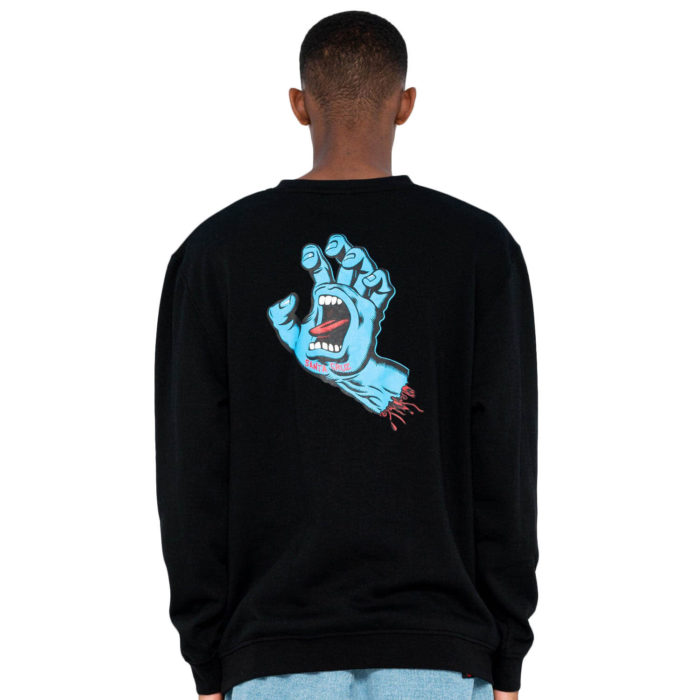 Santa Cruz Felpa Screaming Hand Chest Crew Black - immagine 2