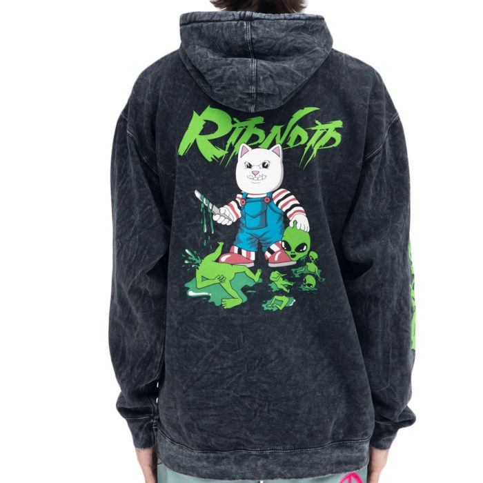RIPNDIP Felpa Childs Play Hoodie Black Mineral Wash - immagine 2