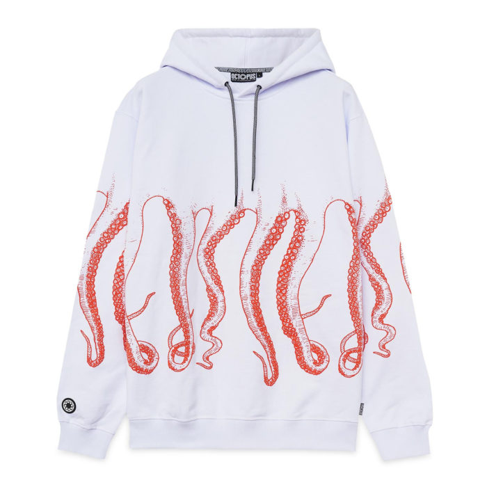 Octopus Felpa Outline Hoodie White - immagine 2