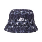 RIPNDIP Cappello Lord Nermal Tie Dye Bucket Hat (Black Lightning Wash)