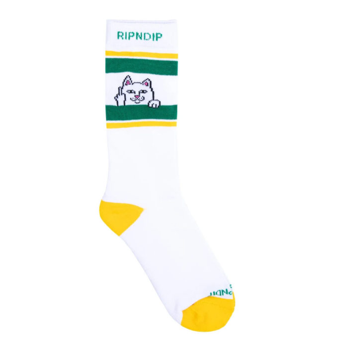 RIPNDIP Calze Peeking Nermal Socks (White/Green) - immagine 2