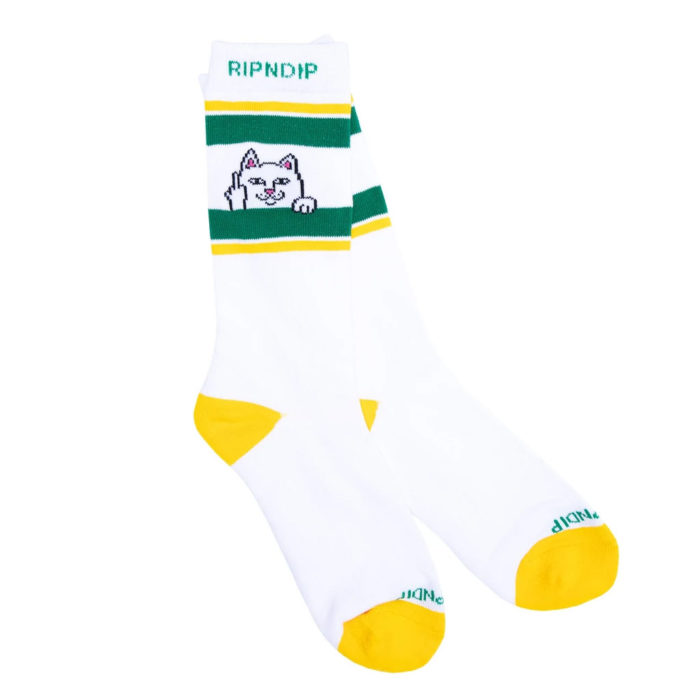 RIPNDIP Calze Peeking Nermal Socks (White/Green) - immagine 3