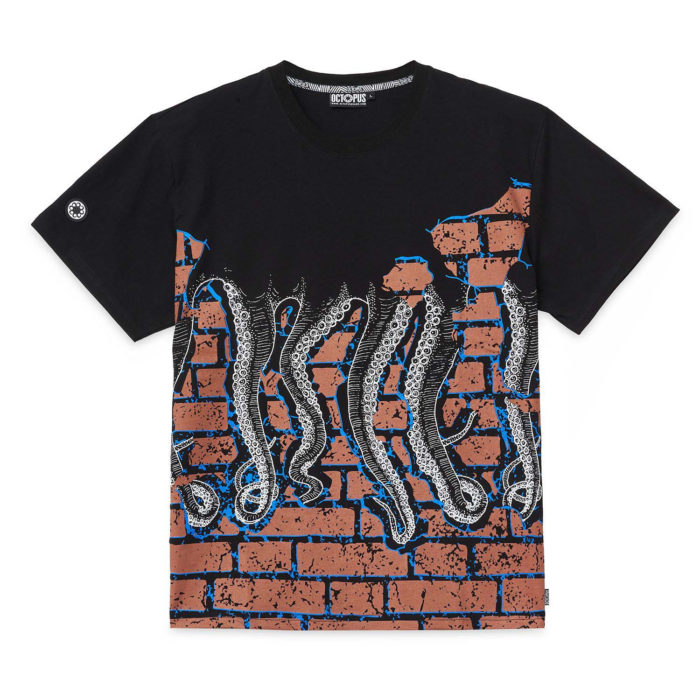 Octopus T-Shirt Bricks Tee Black - immagine 2