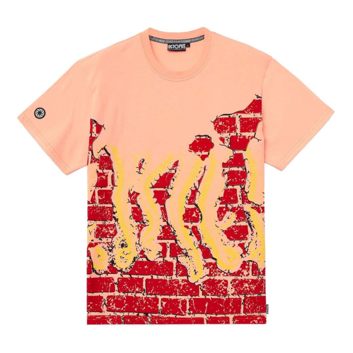 Octopus T-Shirt Bricks Tee Peach - immagine 2