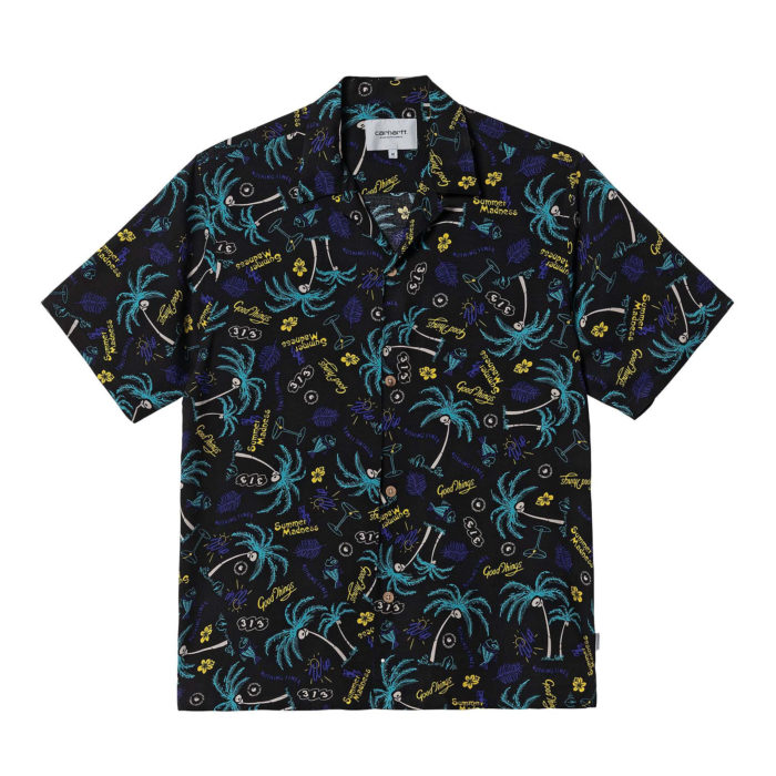 Carhartt Wip Camicia S/S Mirage Shirt - Mirage Print/Black - immagine 2