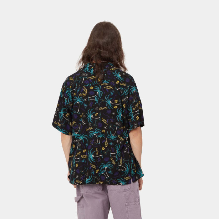 Carhartt Wip Camicia S/S Mirage Shirt - Mirage Print/Black - immagine 6