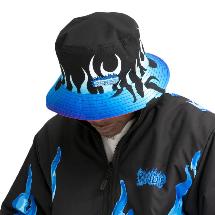 RIPNDIP Cappello Welcome To Heck Reversible Bucket Hat (Black) - immagine 4