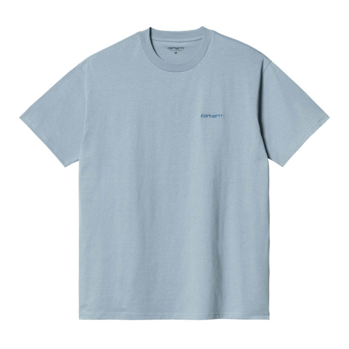 Carhartt Wip Script Embroidery T-Shirt Frosted Blue/Gulf - immagine 2