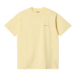 Carhartt Wip Script Embroidery T-Shirt Soft Yellow/Popsicle