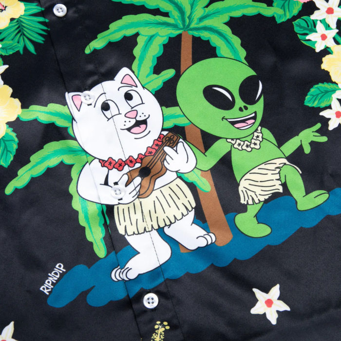 RIPNDIP Aloha Nerm Short Sleeve Button Up (Black) - immagine 4