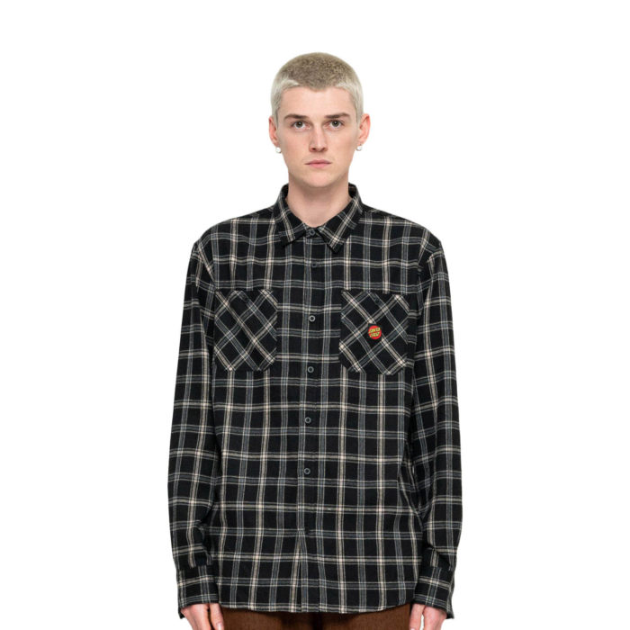 Santa Cruz Apex L/S Shirt Black/Check - immagine 2