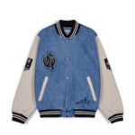 Grimey Baseball Jacket Fire Route Denim Blue