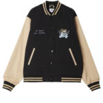 Obey Care Denim Varsity Jacket Dusty Black Multi