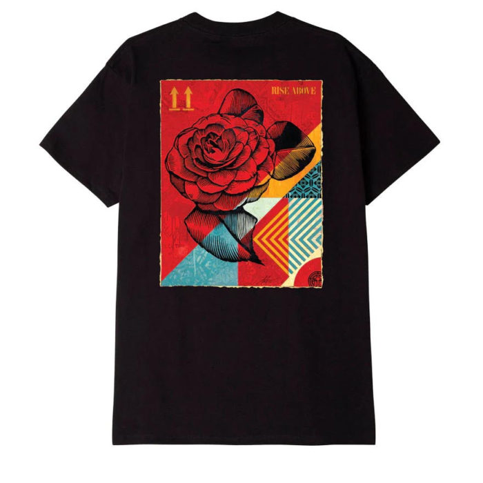 Obey Rise Above Rose T-Shirt Black - immagine 2
