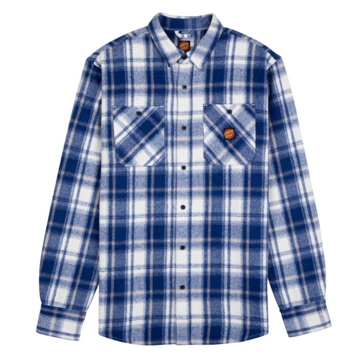 Santa Cruz Apex L/S Shirt Blue Check - immagine 2