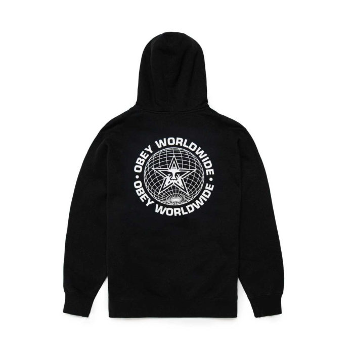 Obey Worldwide Globe Premium Hooded Fleece Black - immagine 2