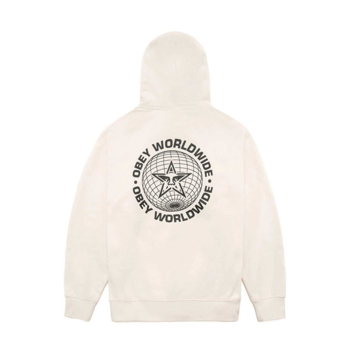 Obey Worldwide Globe Premium Hooded Fleece Unbleached - immagine 2