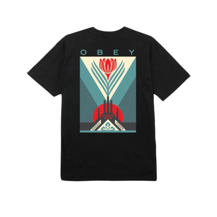 Obey Green Power Factory Classic T-Shirt Black - immagine 2