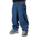 Blueskin Jeans Baggy Denim Blue Stone Washed Dark - immagine 3
