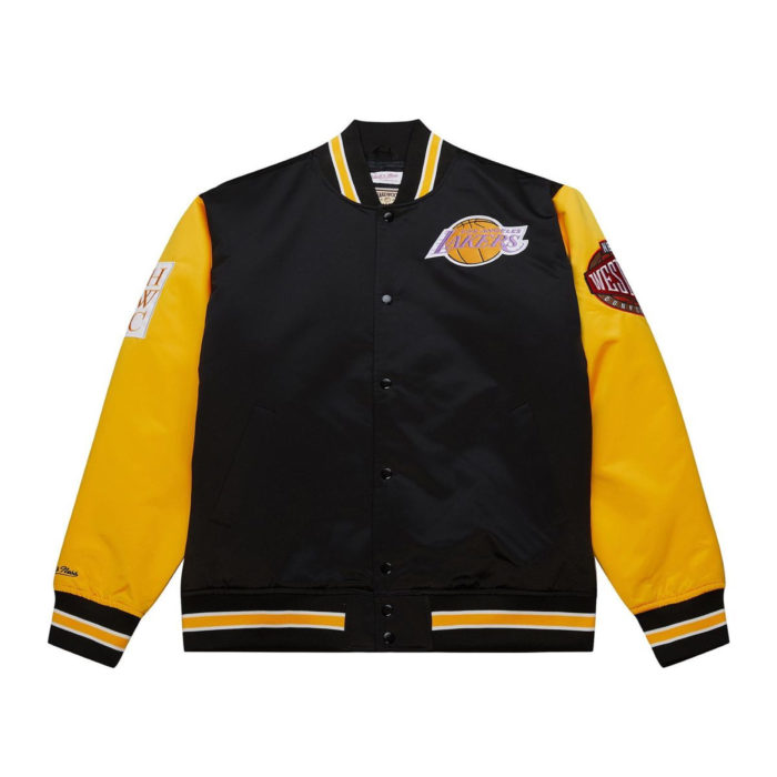 Mitchell & Ness Nba Primetime Heavyweight Satin Jacket Vintage Logo Lakers - immagine 2