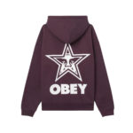 Obey Bold Star Extra Heavy Pullover Plum Perfect