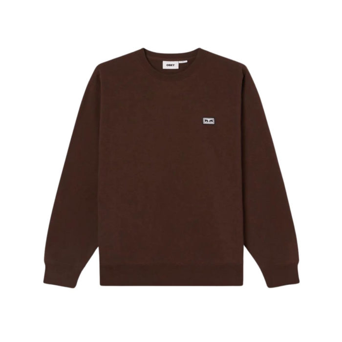 Obey Established Works Eyes Crewnwck II Fleece Java Brown - immagine 2