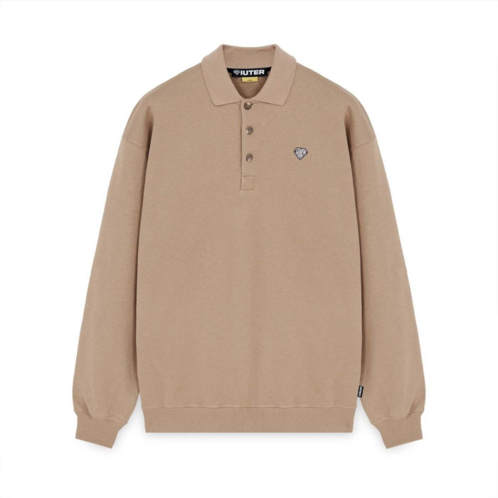 Iuter Heart Logo Polo Sweater Dark Earth - immagine 2