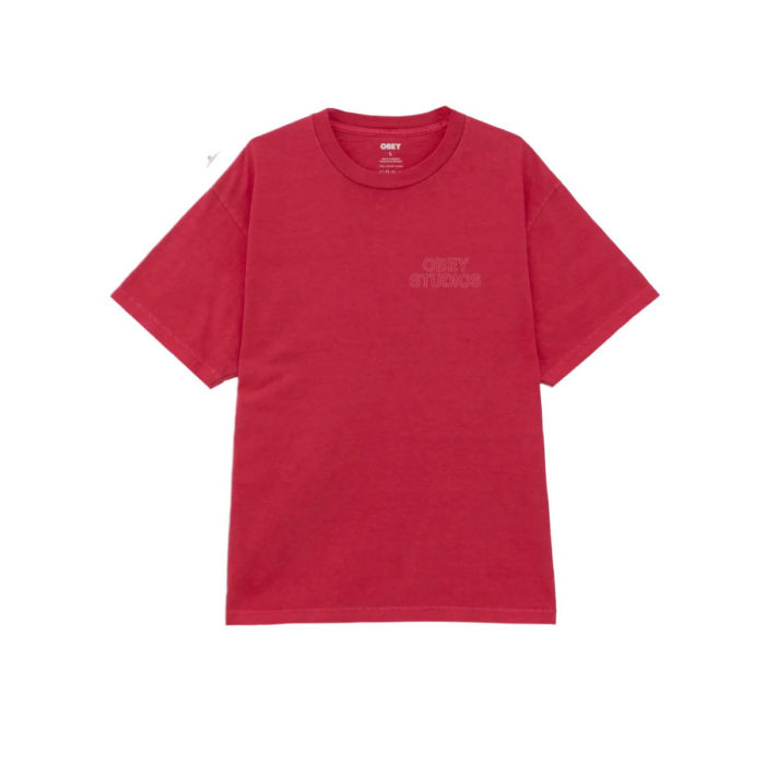 Obey Studios Outline Pigment T-Shirt Raspberry - immagine 2