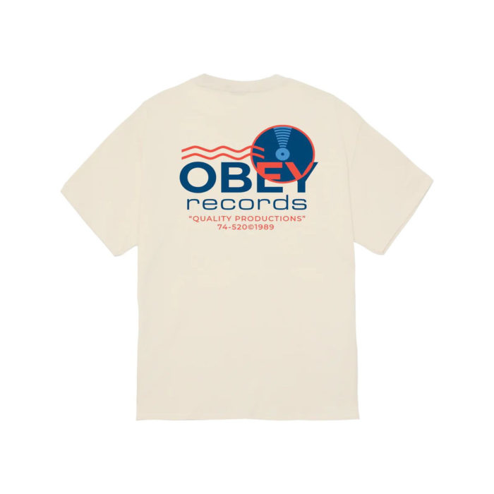 Obey Records Sound Waves T-Shirt Cream - immagine 2