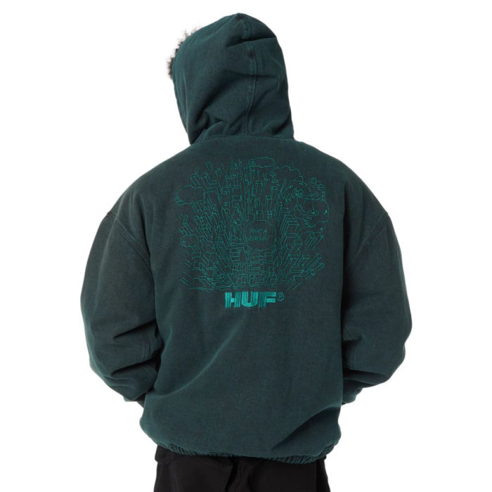 HUF What A Jungle Denim Work Jacket Evergreen - immagine 7