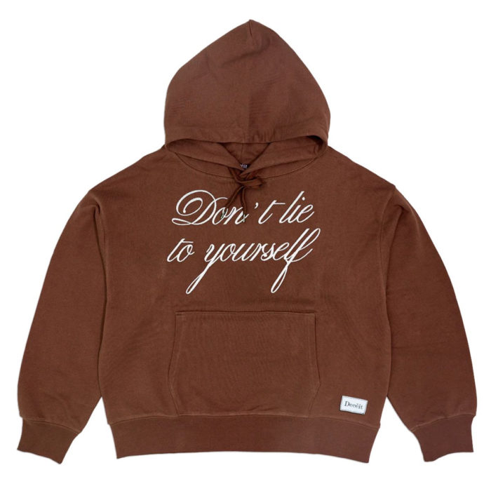 Deceit Don' t Lie Crop Hoodie Brown - immagine 2
