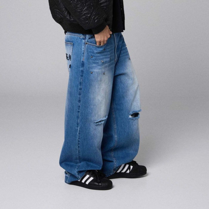 Grimey Royal Paw Big Boy Denim Pants Washed Blue - immagine 5
