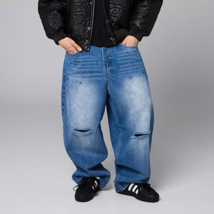 Grimey Royal Paw Big Boy Denim Pants Washed Blue - immagine 4