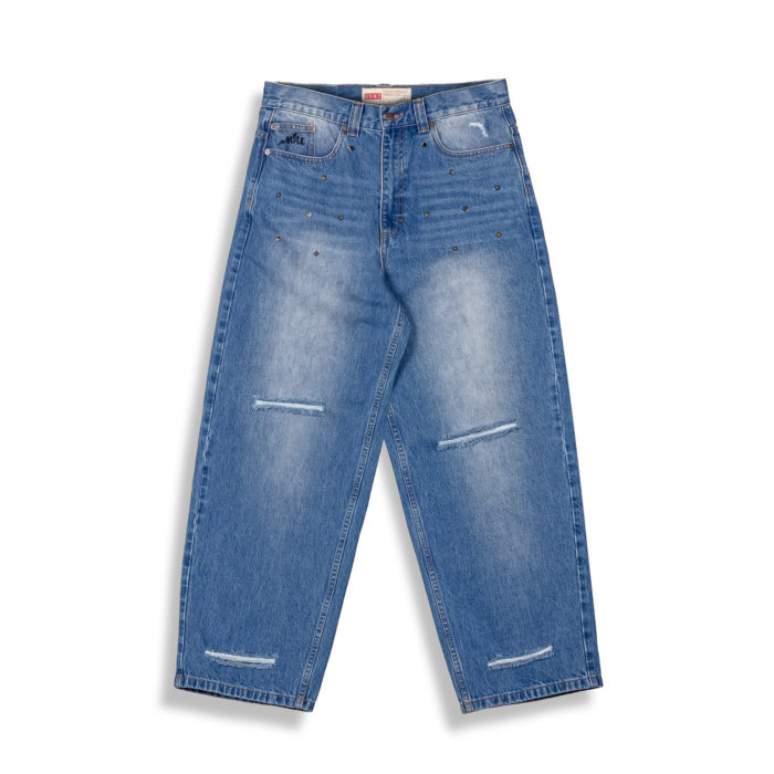 Grimey Royal Paw Big Boy Denim Pants Washed Blue - immagine 3