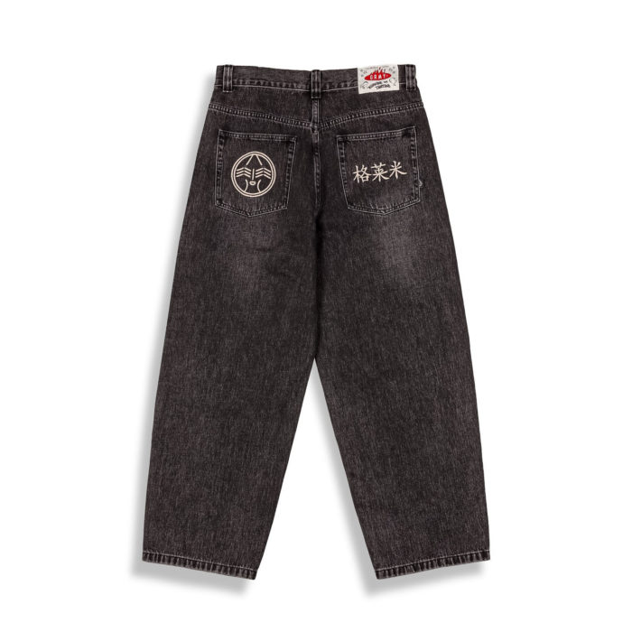 Grimey Royal Paw Big Boy Washed Black Denim Pants - immagine 2
