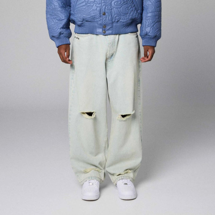 Grimey Denim Royal Paw Big Boy Washed Light Blue - immagine 4