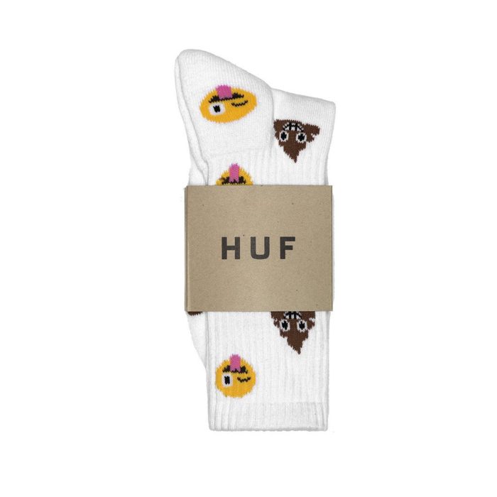 HUF - Calze Shit Head Crew Sock - White - immagine 3