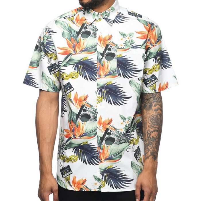 DGK - Camicia Mixtape Floral Button Up Shirt - White - immagine 2