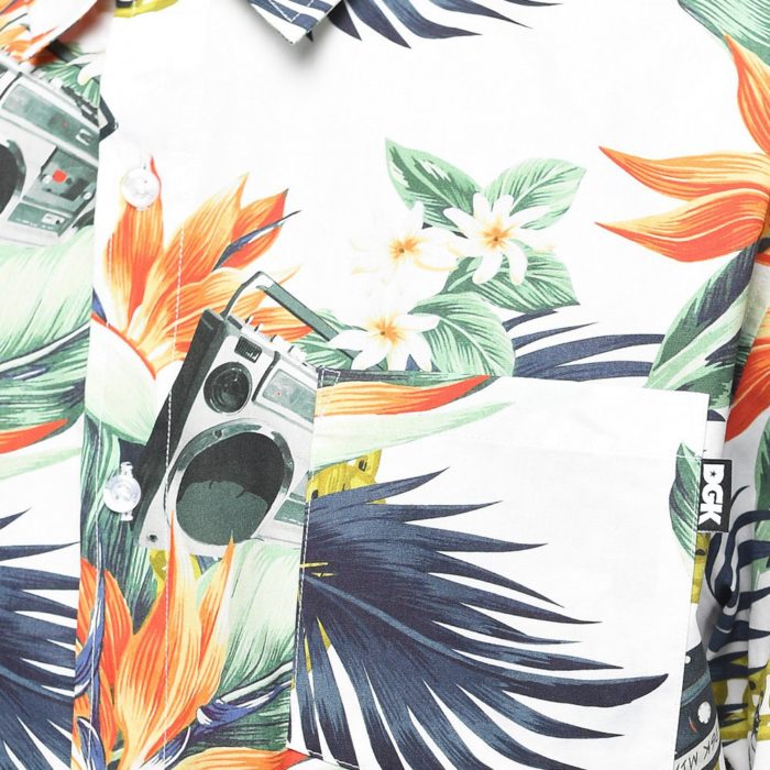 DGK - Camicia Mixtape Floral Button Up Shirt - White - immagine 4
