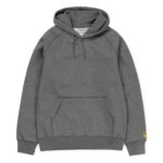 Carhartt - Felpa Hooded Chase - Dark Gray Heather/Gold